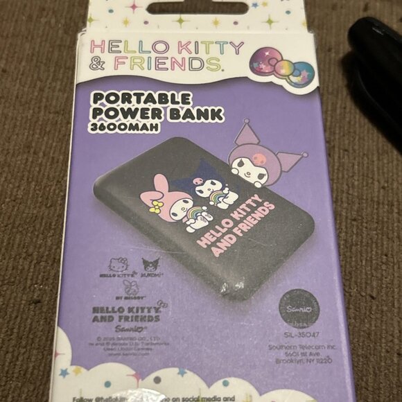 Hello Kitty & Friends Portable Power Bank 3600MAH Black Dual USB New In Box - Picture 11 of 11